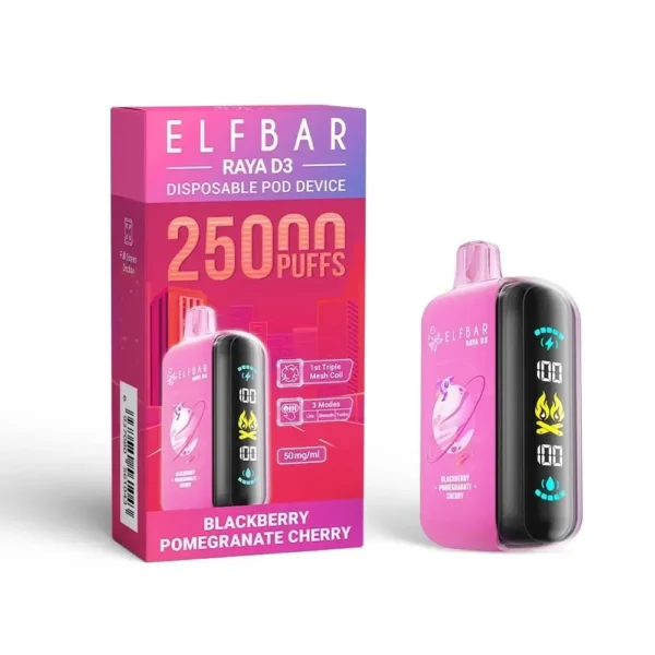 Elf Bar Raya D3 25000 Puffs Blackberry Pomegranate Cherry