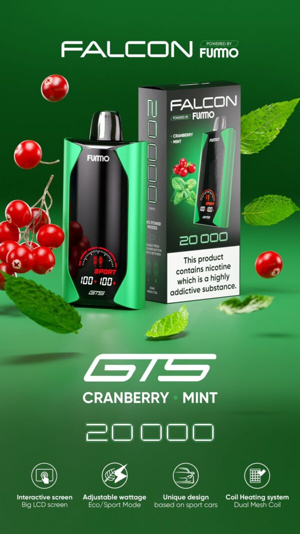 FALCON FUMO 20K PUFFS Cranberry Mint vape
