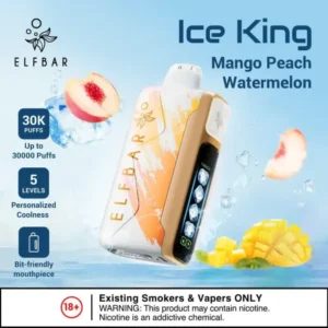 ELF BAR ICE KING DISPOSABLE VAPE 30000 PUFFS Mango Peach Watermelon Flavor