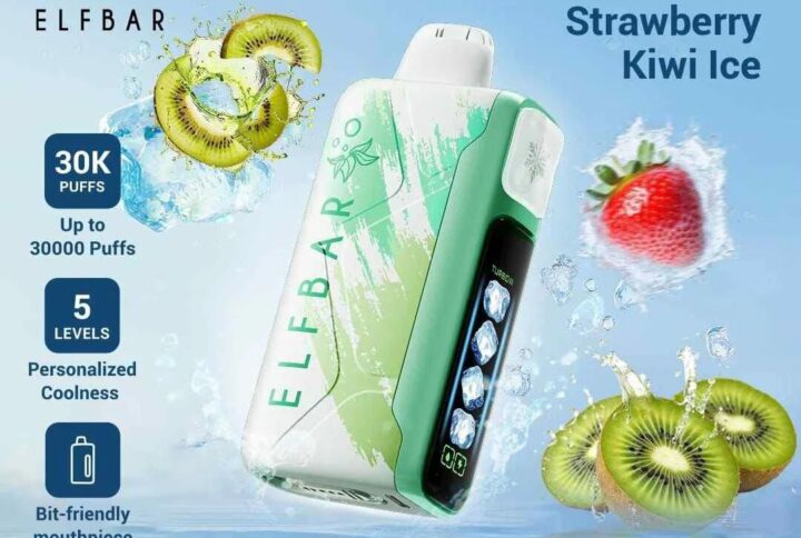 ELF BAR ICE KING DISPOSABLE VAPE 30000 PUFFS Strawberry Kiwi Ice Flavor