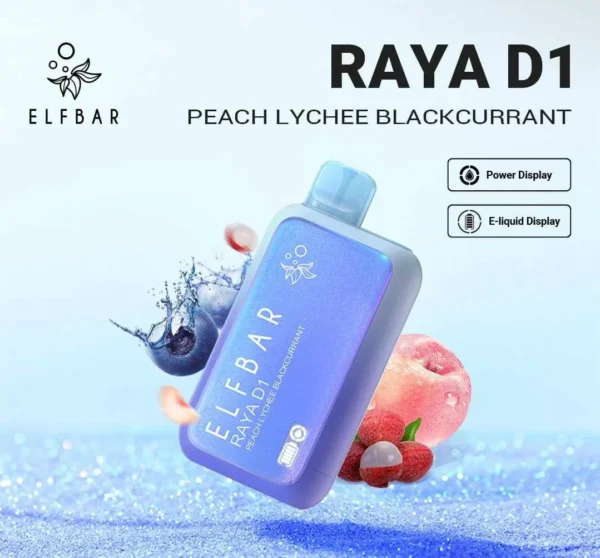 ELF BAR RAYA D1 13000 Puffs – Peach Lychee Blackcurrant Disposable Vape