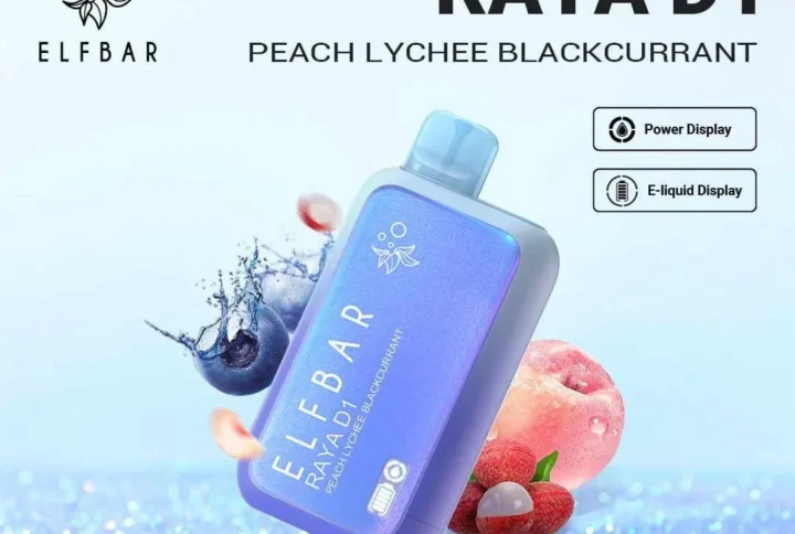 ELF BAR RAYA D1 13000 Puffs – Peach Lychee Blackcurrant Disposable Vape