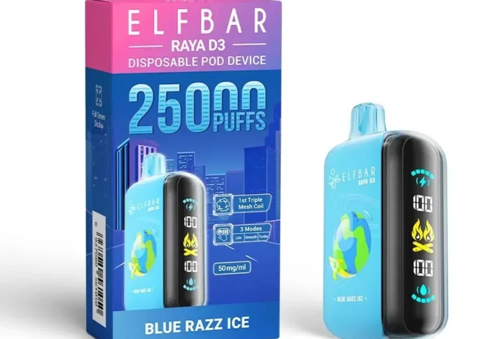 Elf Bar Raya D3 25000 Puffs Strawberry Blue Razz Ice