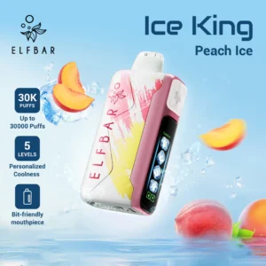 ELF BAR ICE KING DISPOSABLE VAPE 30000 PUFFS Peach ice Flavor Vape
