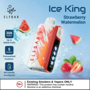 ELF BAR ICE KING DISPOSABLE VAPE 30000 PUFFS Strawberry Watermelon Flavor