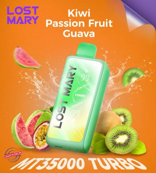 Lost Mary Kiwi Passion Fruit Guava Vape – MT 35000 Puffs Turbo Disposable